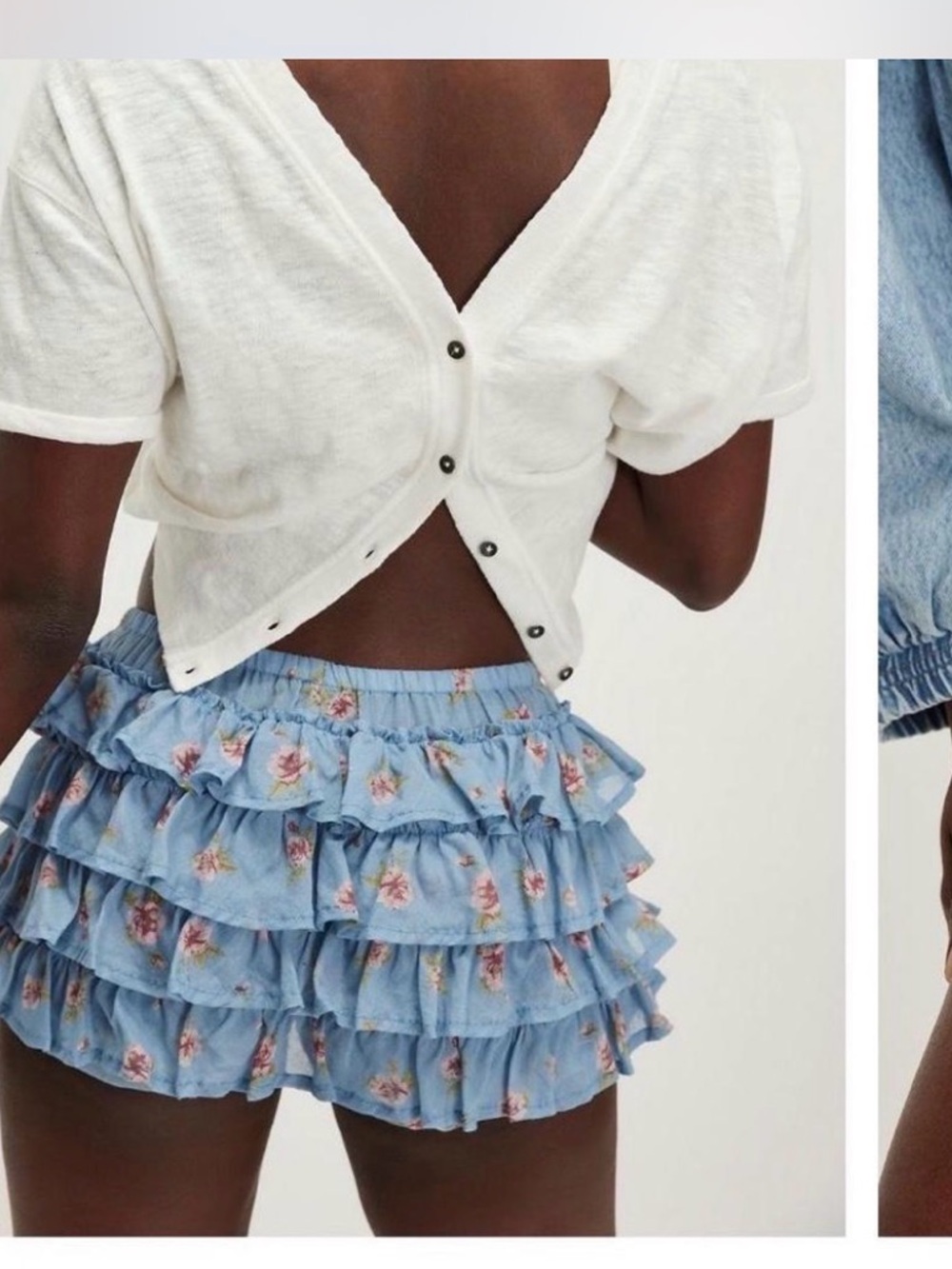 Blue Floral Ruffle bloomers